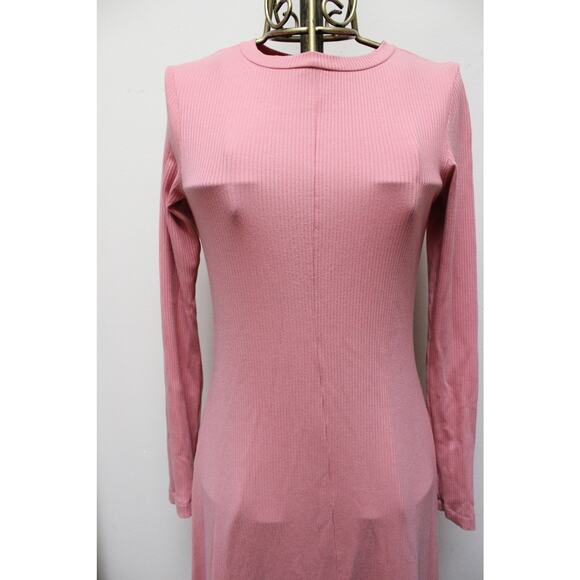 Christy Dawn Bowie Mauve Pink Ribbed Sweater Maxi Dress Size Medium - Picture 3 of 6